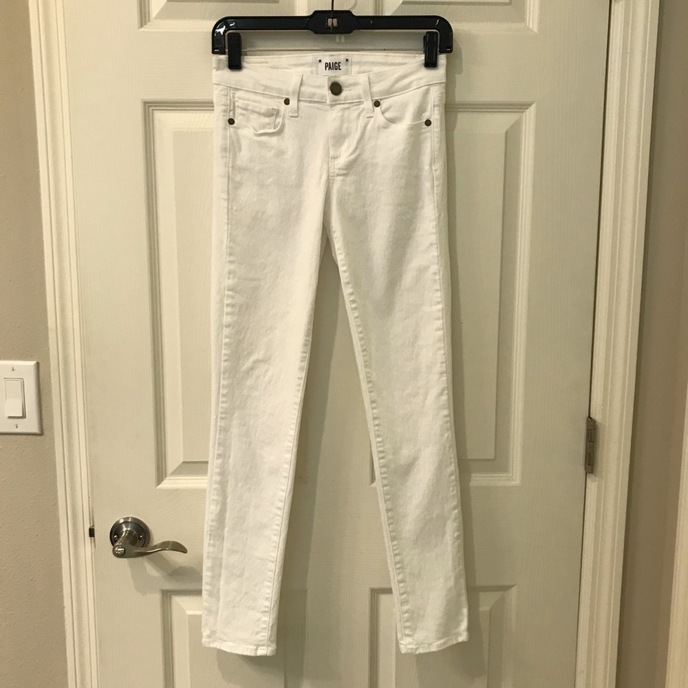 Paige Skyline Ankle Peg Skinny Jeans White Size 25
